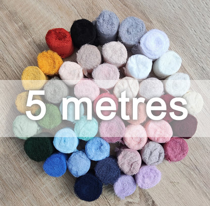 5m Luxury Hand torn Fraye Edge Chiffon Ribbon- 38mm width