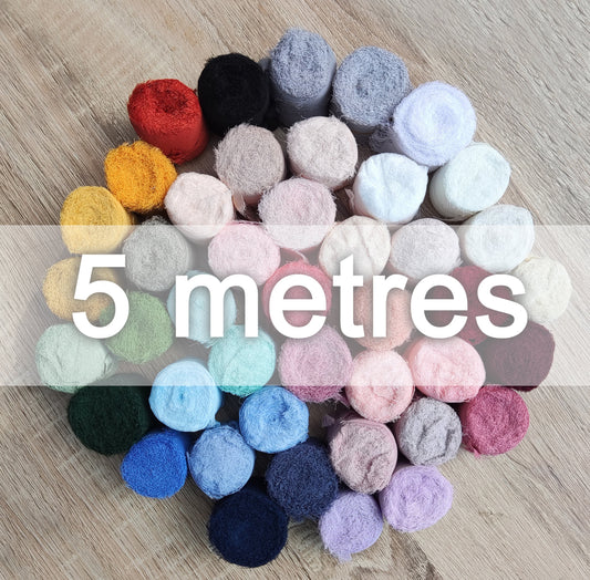 5m Luxury Hand torn Fraye Edge Chiffon Ribbon- 38mm width