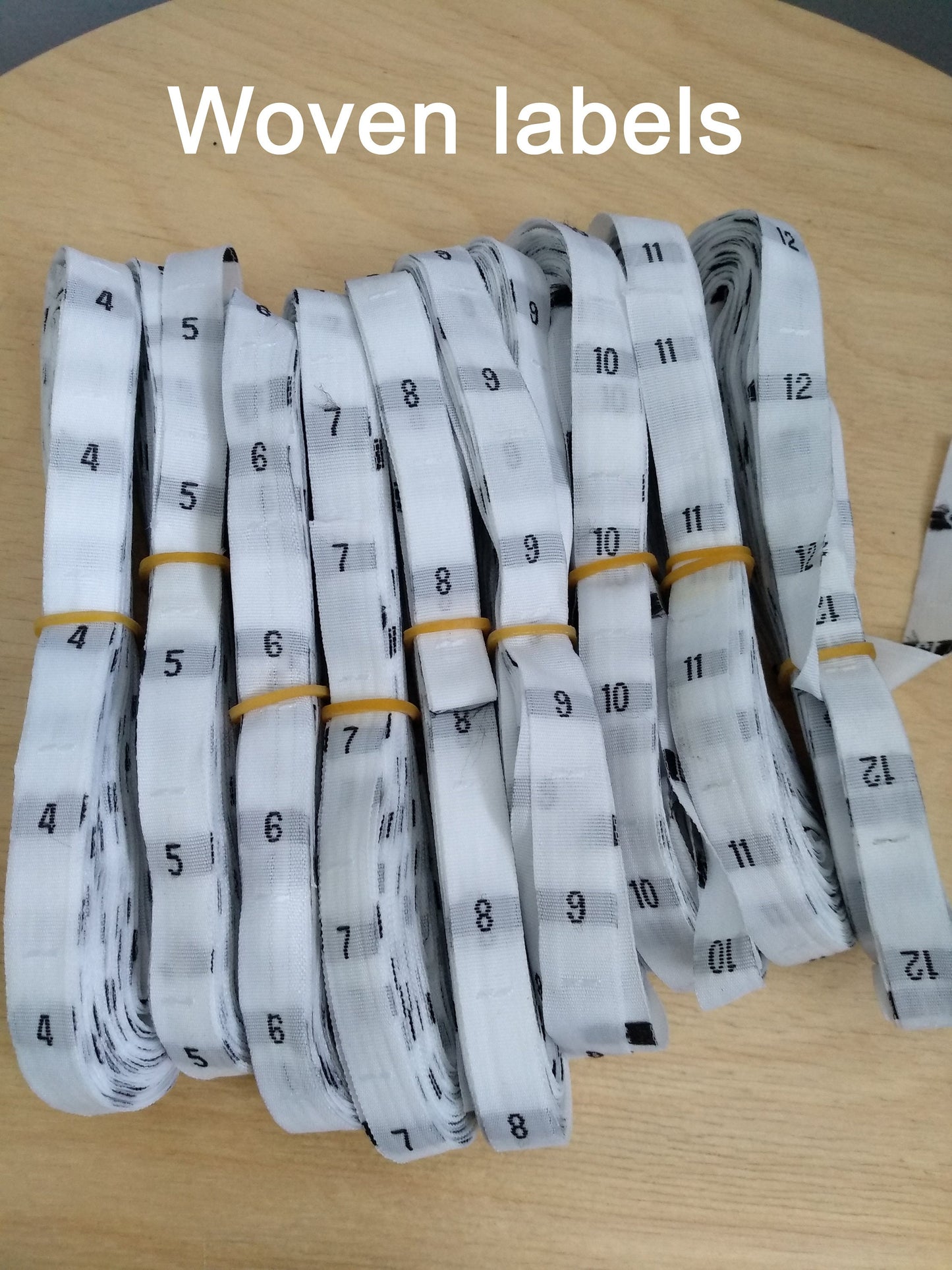 50pc Children's/Adults' Clothing Size Labels -Dual/Single Sizes Ribbon-For age 4-12 (years)