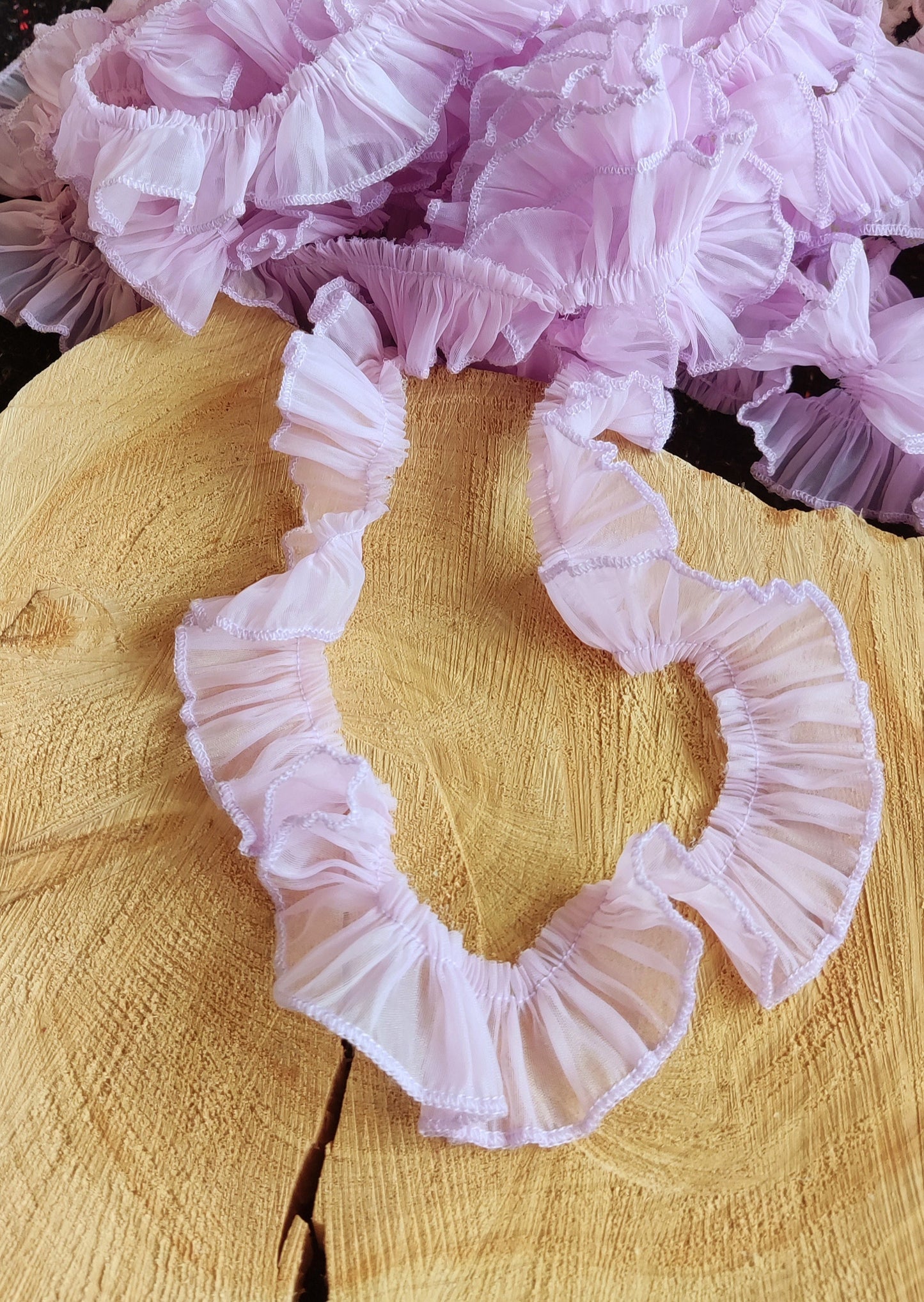 3cm Gathered Pastel Sheer Chiffon Ruffle Trim- Per yard -Sewing Border For Doll Clothes, Dressmaking, Scrunchie DIY
