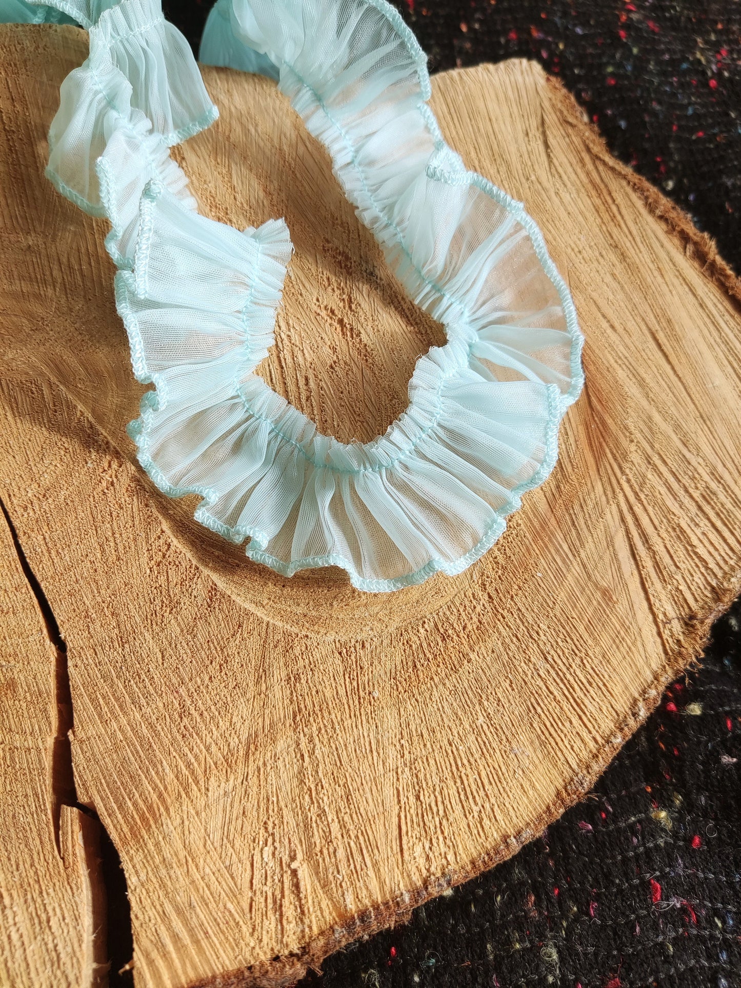 3cm Gathered Pastel Sheer Chiffon Ruffle Trim- Per yard -Sewing Border For Doll Clothes, Dressmaking, Scrunchie DIY