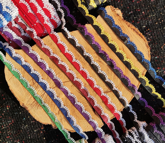 Two tone Seashell Wavy Trim- Per yard - 15mm Widths -DIY Sewing/Doll Clothes