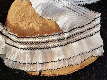 Modern Ruffle Pleated Chiffon Trim: By the Yard -10cm Wide Layered Elastic Border