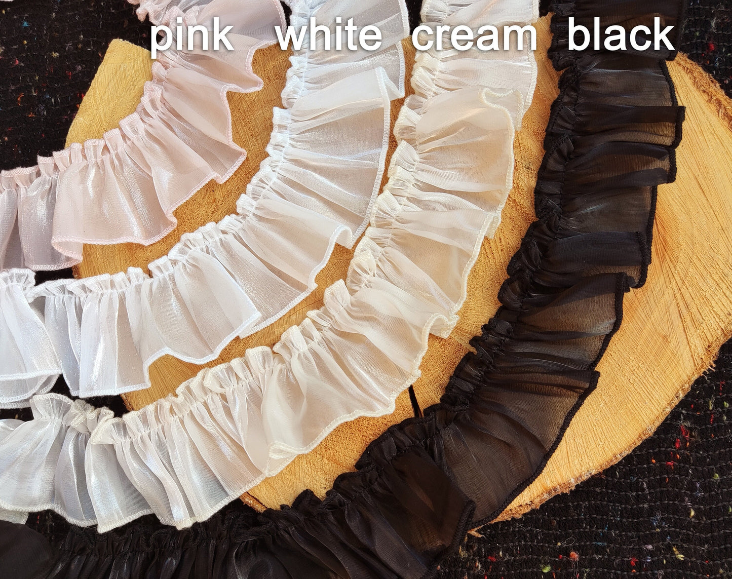 Water-shine High Gloss Ruffle Trim- Per yard  - 5cm or 7cm Width- Doll Clothes Sewing Dress