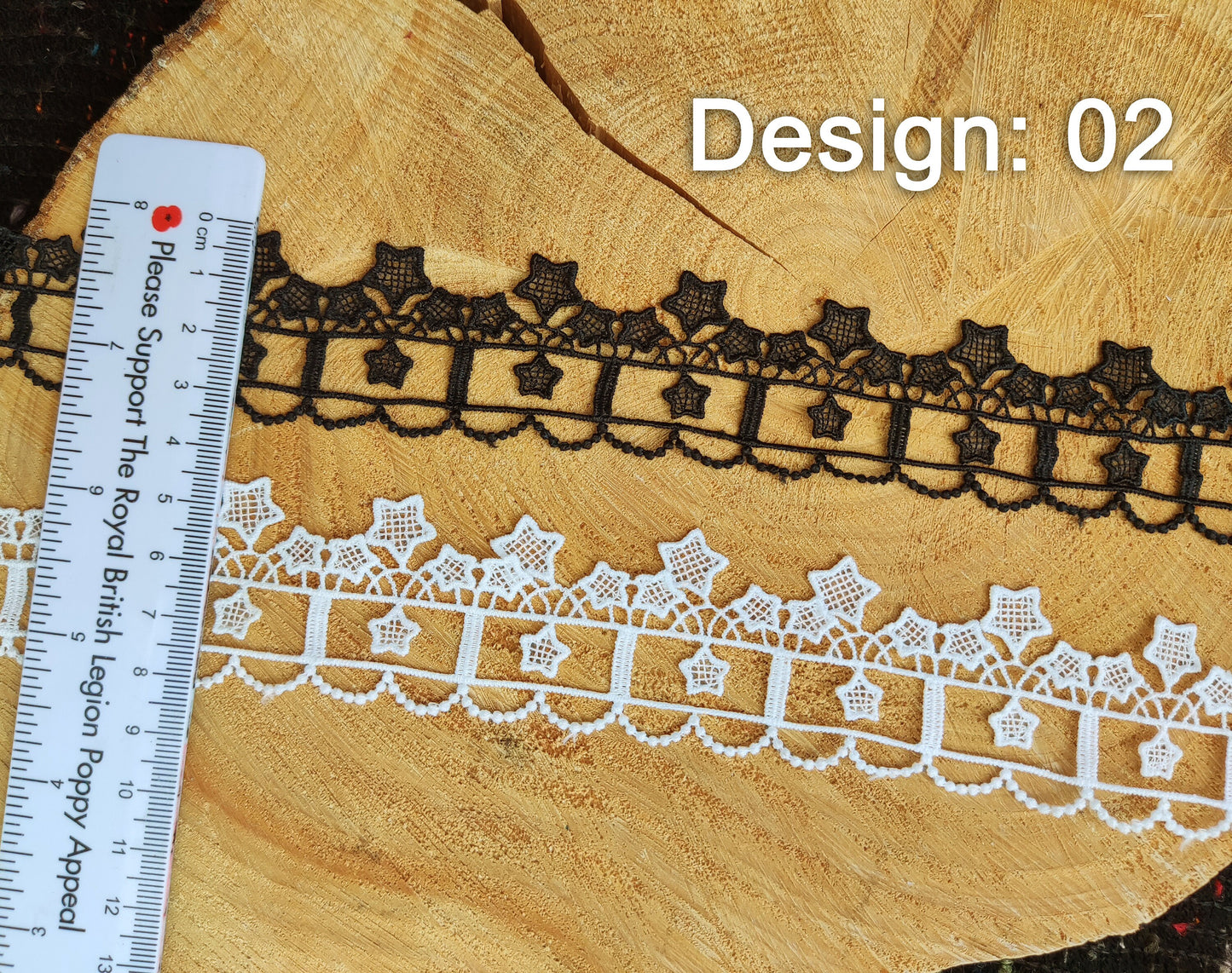 Star Pattern Lace Trim -Sold by the Yard -For Sewing, Doll Making, Dressmaking, Bridal DIY
