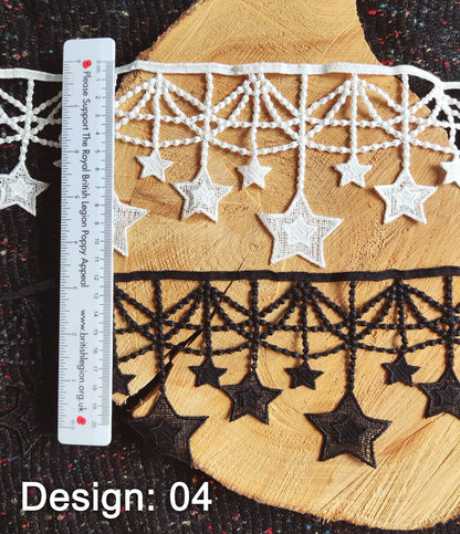 Star Pattern Lace Trim -Sold by the Yard -For Sewing, Doll Making, Dressmaking, Bridal DIY