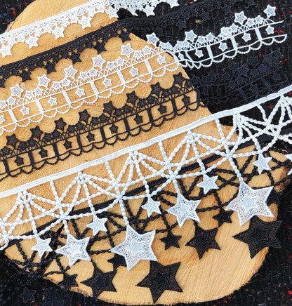 Star Pattern Lace Trim -Sold by the Yard -For Sewing, Doll Making, Dressmaking, Bridal DIY