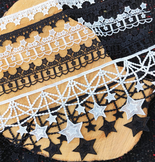 Star Pattern Lace Trim -Sold by the Yard -For Sewing, Doll Making, Dressmaking, Bridal DIY