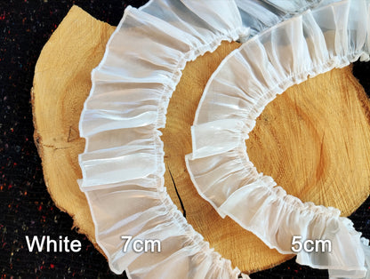 Water-shine High Gloss Ruffle Trim- Per yard  - 5cm or 7cm Width- Doll Clothes Sewing Dress