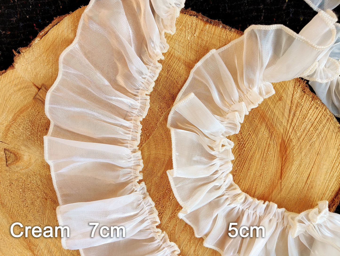 Water-shine High Gloss Ruffle Trim- Per yard  - 5cm or 7cm Width- Doll Clothes Sewing Dress