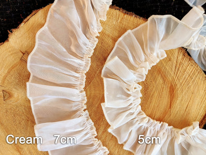 Water-shine High Gloss Ruffle Trim- Per yard  - 5cm or 7cm Width- Doll Clothes Sewing Dress