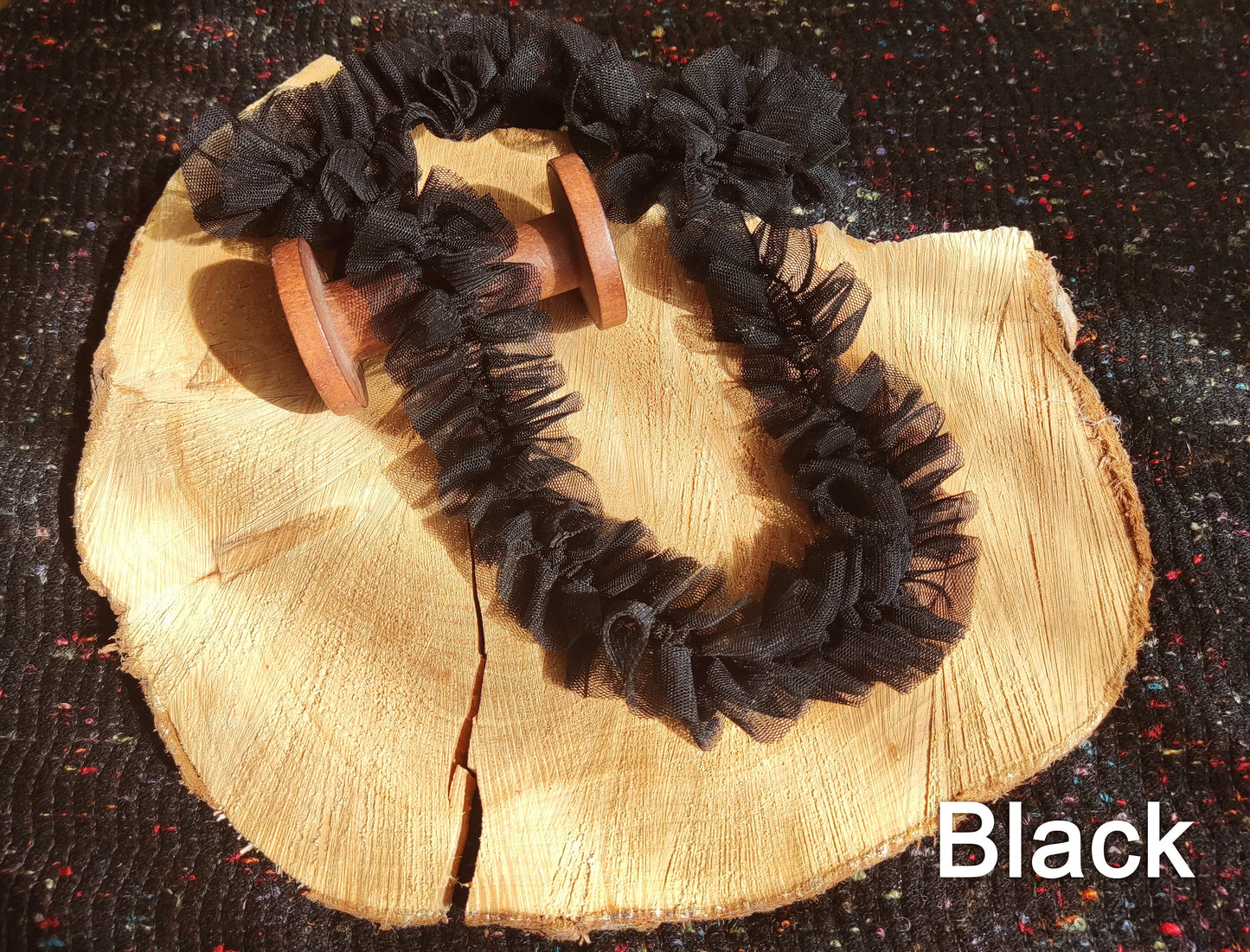 Double Layered Tulle Ruffle Trim with Scrunched Middle -Per yard- 5cm width Frilly Edging- For Festival Costume, Doll Clothes, Bridal DIY