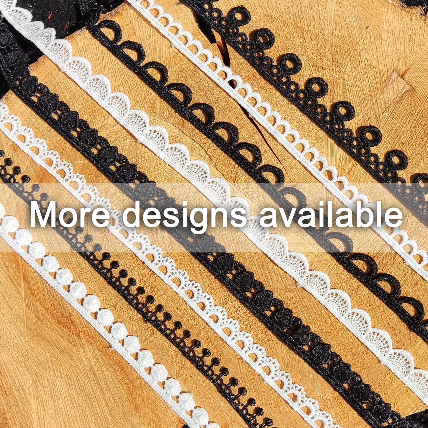 Narrow Lace Trim in White or Black- Per Yard- Embellishment for Doll Making, Bridal gown, Scrapbooking, Necklace DIY