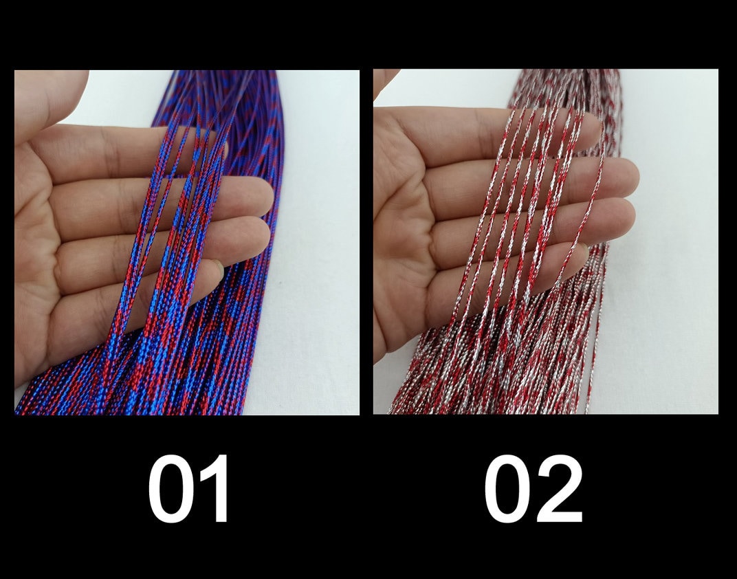 5m Multi coloured Metallic String- 1.5mm width not stretchy - For Craft, Hair plait, Gift wrap, Hat DIY