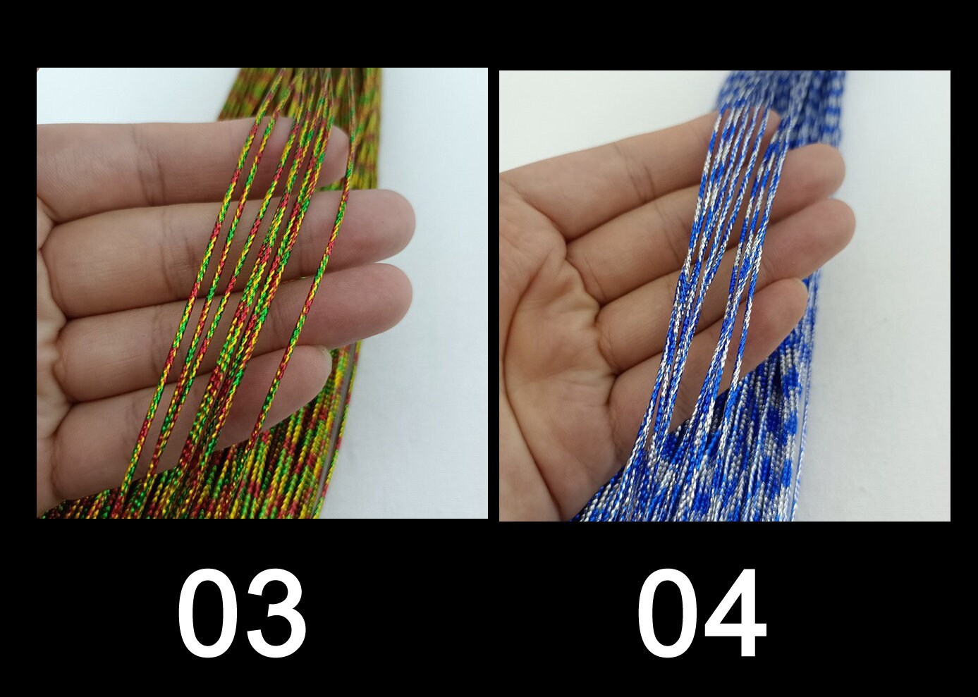 5m Multi coloured Metallic String- 1.5mm width not stretchy - For Craft, Hair plait, Gift wrap, Hat DIY