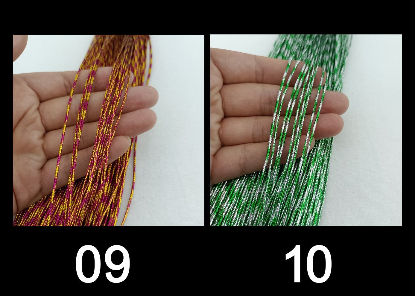 5m Multi coloured Metallic String- 1.5mm width not stretchy - For Craft, Hair plait, Gift wrap, Hat DIY