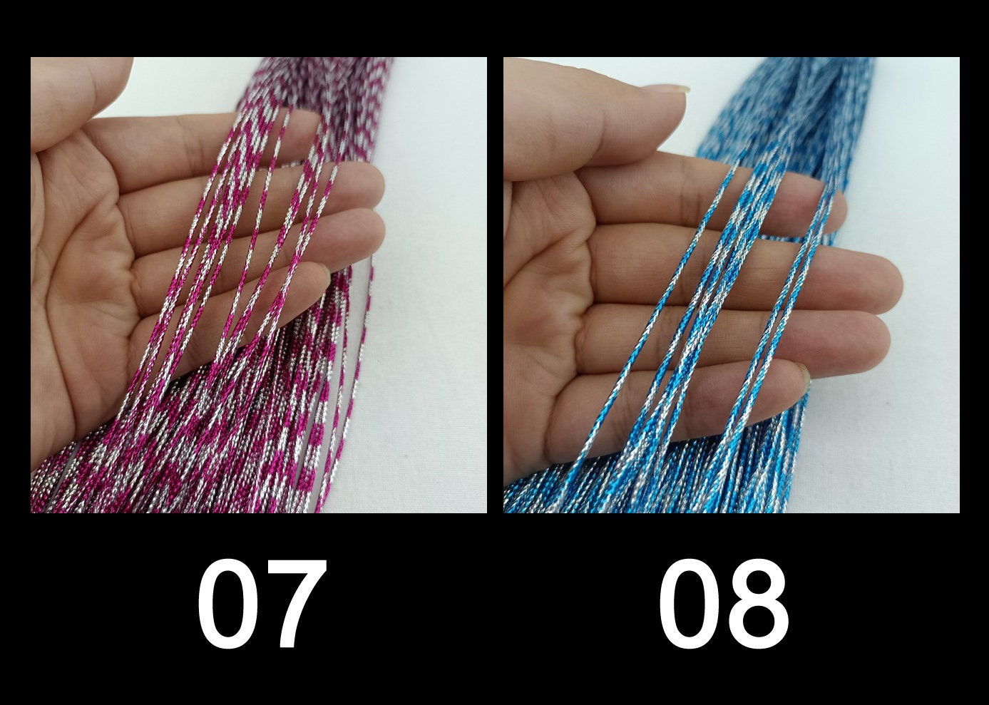 5m Multi coloured Metallic String- 1.5mm width not stretchy - For Craft, Hair plait, Gift wrap, Hat DIY