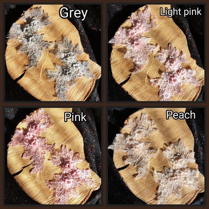 14 colours-1 Pair of Floral applique Embroidered motif- Sew on Wedding Dress Bridal Gown Wedding Costume Patch