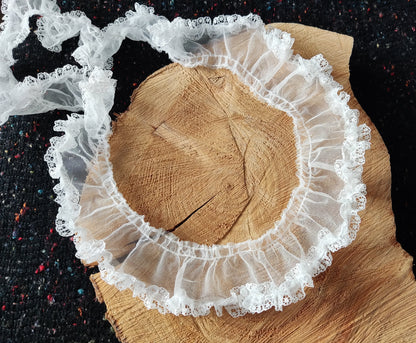 Volume Creating Gathered Mesh Trim- Per yard- 5cm Width Ruffle Border For Petticoat DIY, Tutu Underskirt, Doll Clothes Making