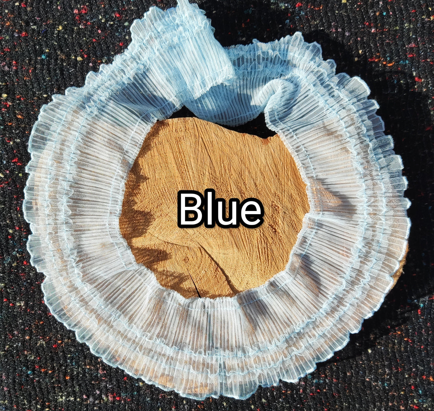 Wide Pleated Ruffle Trim with Layered Edge- 10cm Width Soft Layered Mesh Border Embellishment- For Doll making, Upholstery, scrunchie DIY