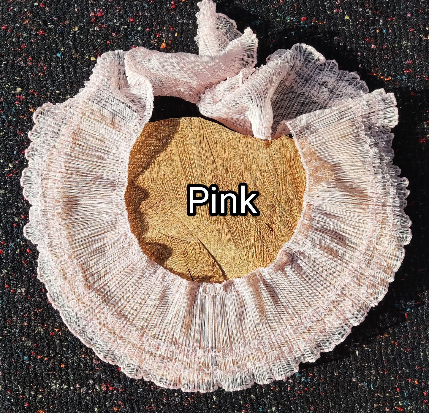 Wide Pleated Ruffle Trim with Layered Edge- 10cm Width Soft Layered Mesh Border Embellishment- For Doll making, Upholstery, scrunchie DIY