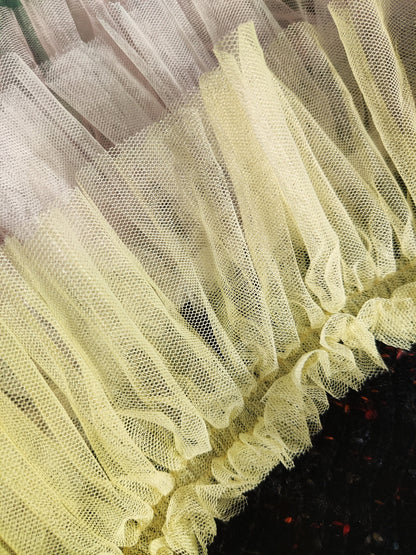 10cm wide Gathered Tulle Ruffle Trim -Per Yard -Frilly Border for Doll Making, Bridal Gown, Festival TuTu Costume