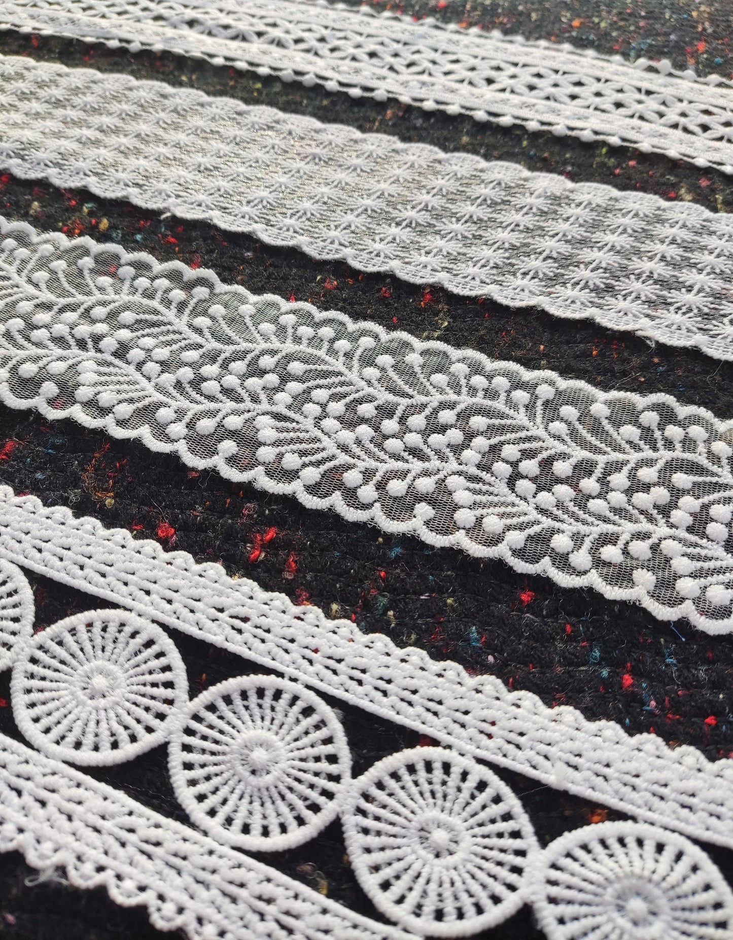 7cm Wide White Lace Trim -Per Yard-  Sheer Mesh Ribbon for Dressmaking, Doll Clothes, Hair bow, Hatband, Home decor, Bohemian Bridal Dress