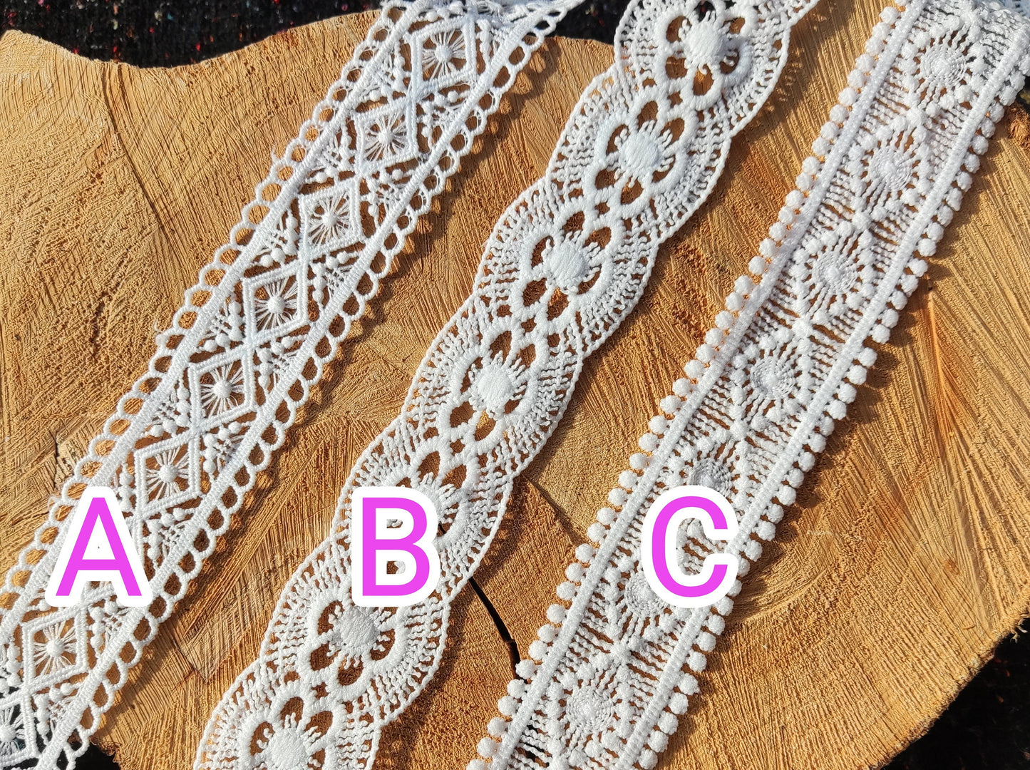 4cm Width White Lace Trim -Scallop edge Ribbon Embellishment -Per yard -Dressmaking, Costume DIY, Doll Clothes, Bridal DIY, Bohemian Decor