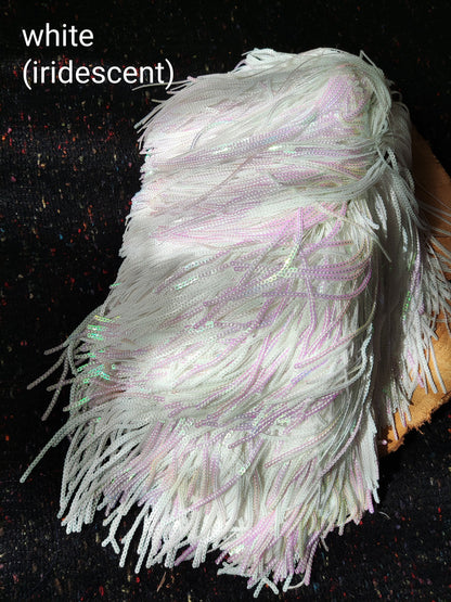Long Sequin Tassel Fringe Trim -Per Yard -17cm Length