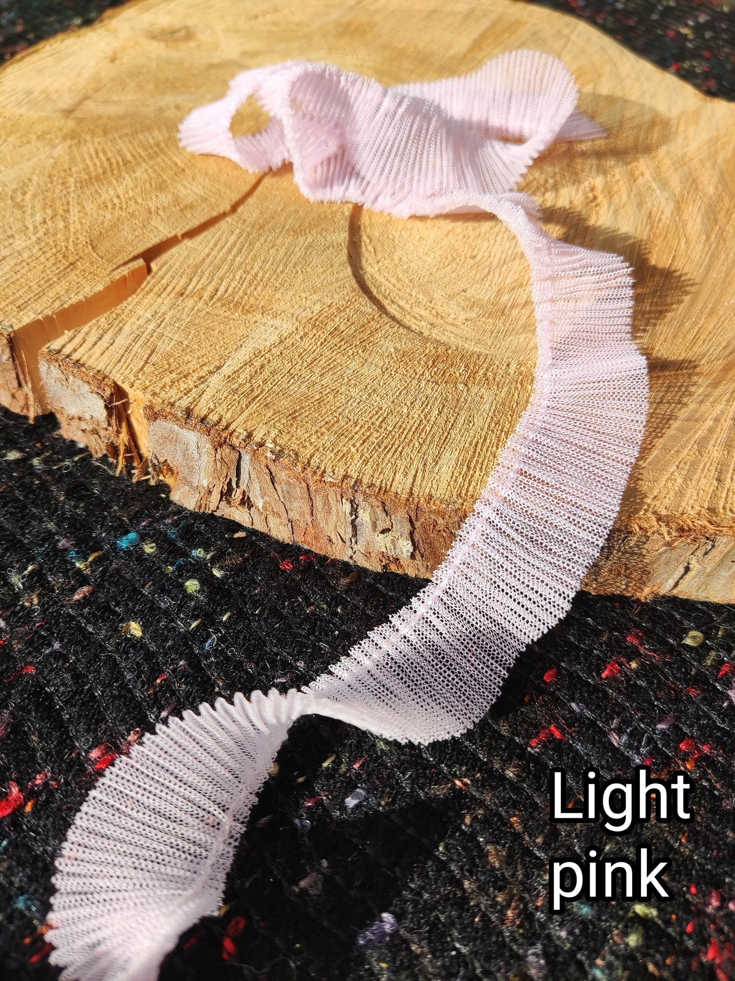 Delicate Mini Pleated Tulle Ruffle Trim- 2cm width Adorable Narrow TuTu edging -Per yard-For Children's clothes DIY, Doll making