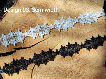 Star Pattern Lace Trim -Sold by the Yard -For Sewing, Doll Making, Dressmaking, Bridal DIY