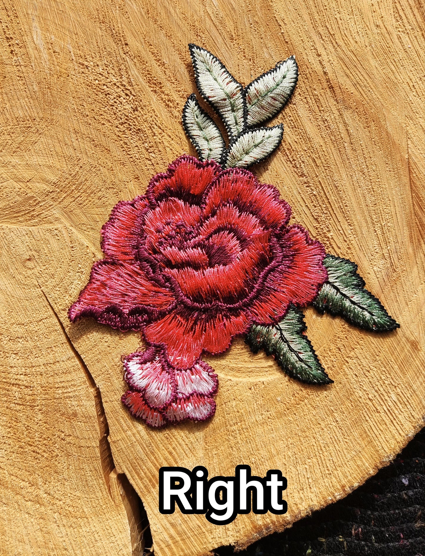 13*10cm Red Embroidered Sew on Rose applique -Flower Motif Patch for Clothes decoration, Lingerie, Costume DIY, Bag making