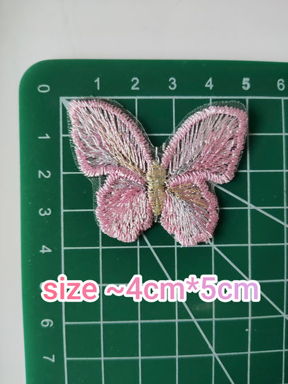 1pc Iridescent Sew on Butterfly Applique- 4cm*5cm Multi Coloured  Embroidered Motif Patch -DIY Clothes, Sewing embellishment, scrapbookin