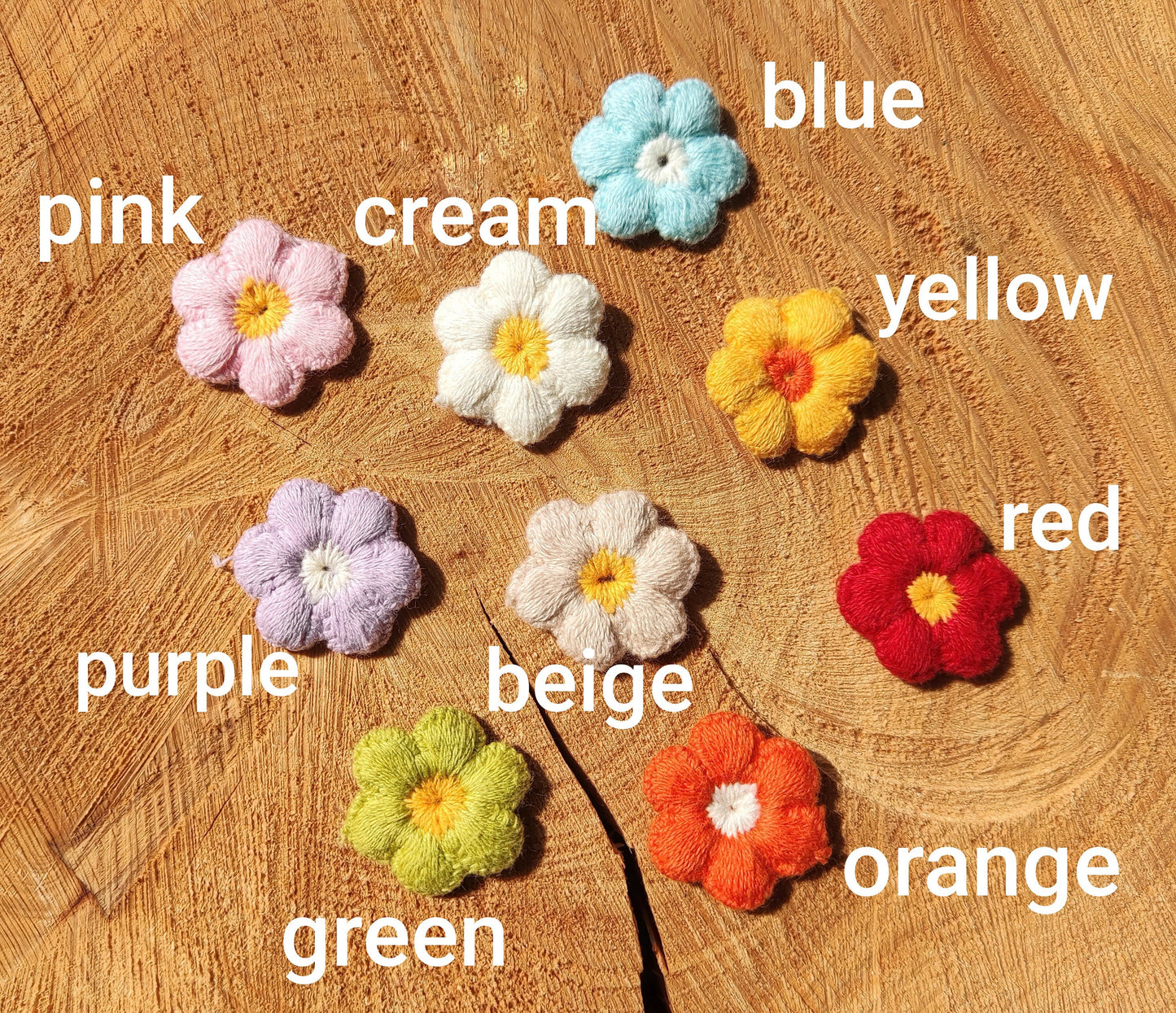 1pc- 3D Chubby Daisy Sunflower Embroidered Applique - Flower Motif Patch-3cm*3cm