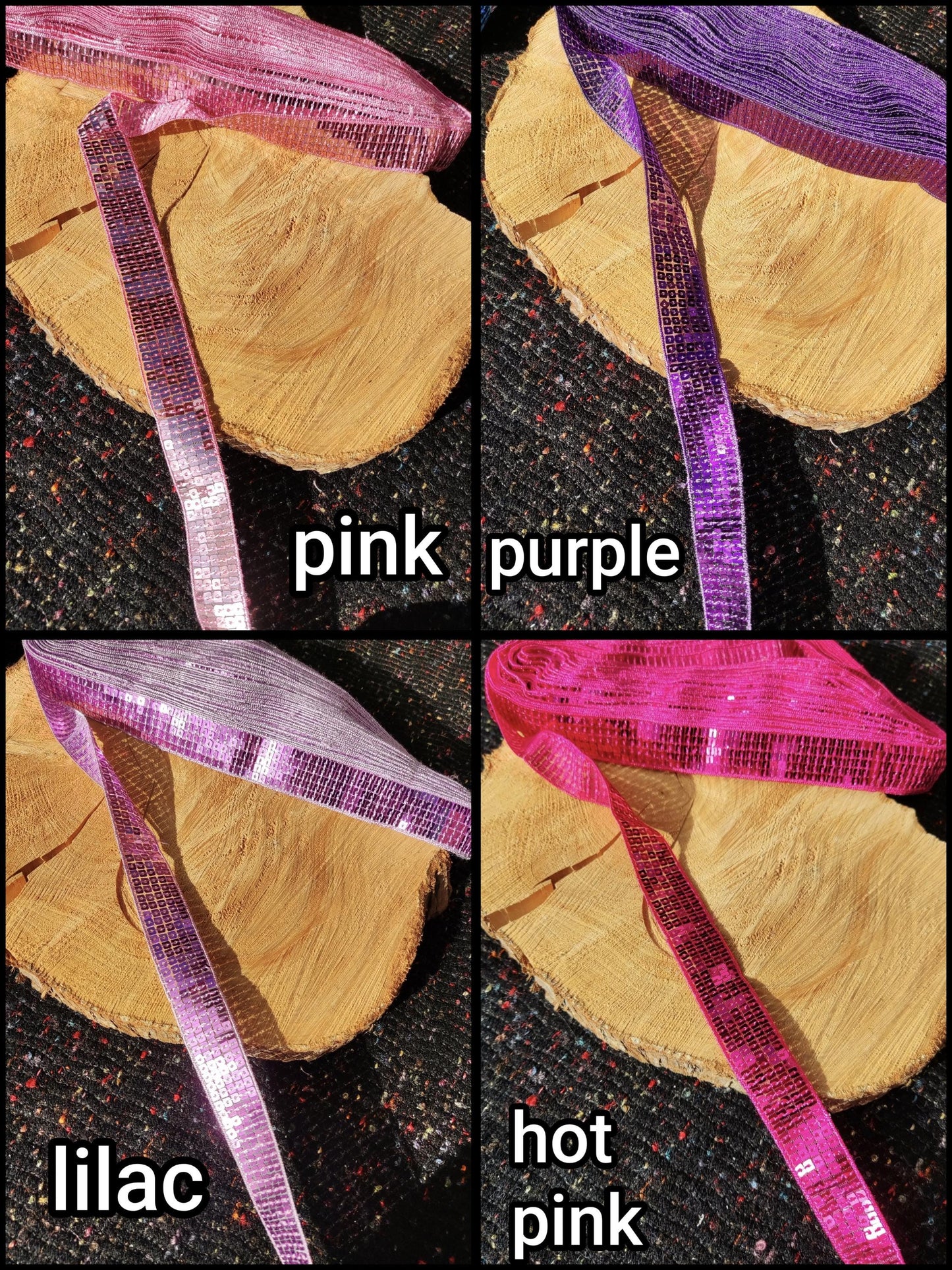 2.5cm (1" width) Sequin Border Trim - Sold By the Yard