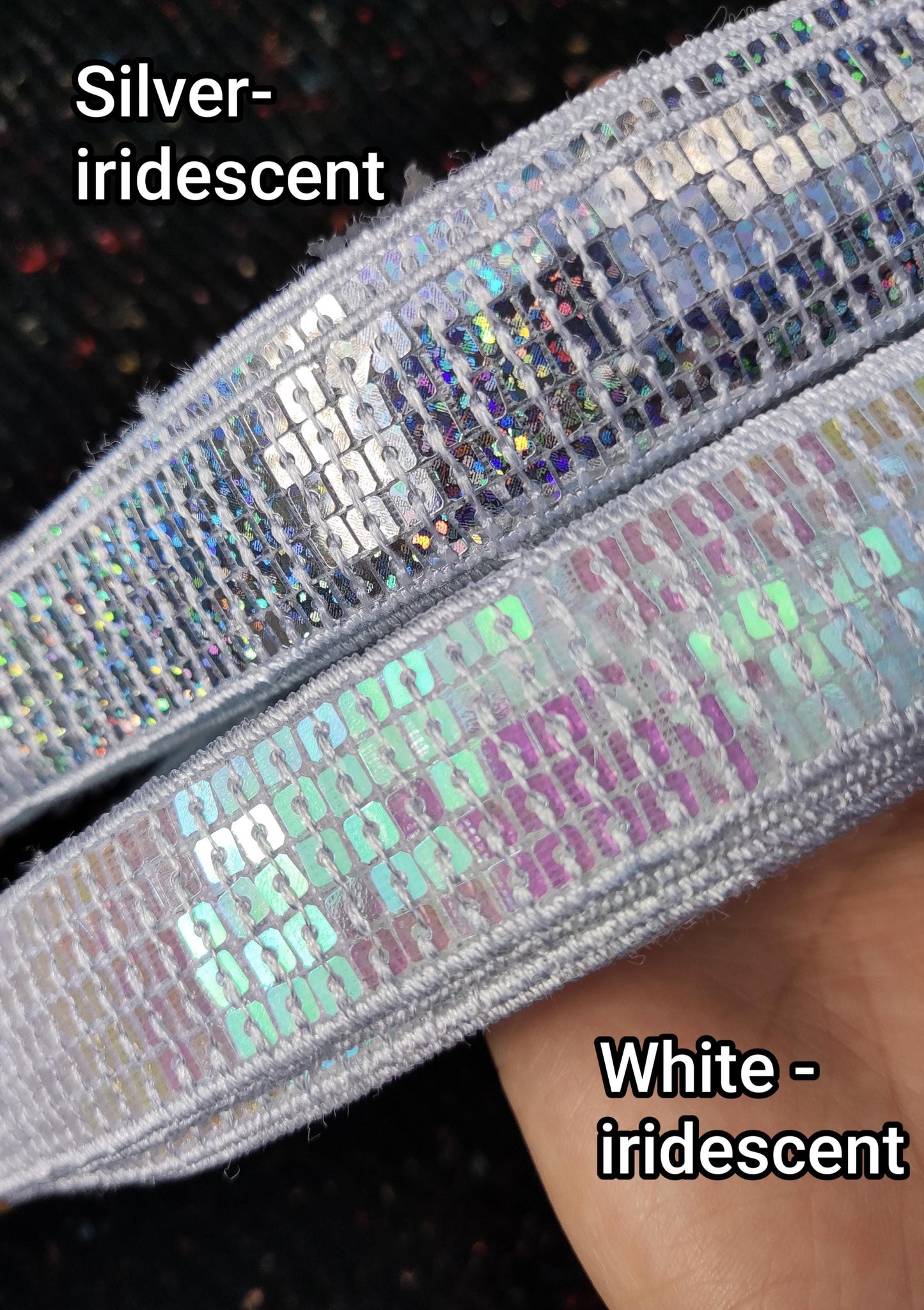 2.5cm (1" width) Sequin Border Trim - Sold By the Yard