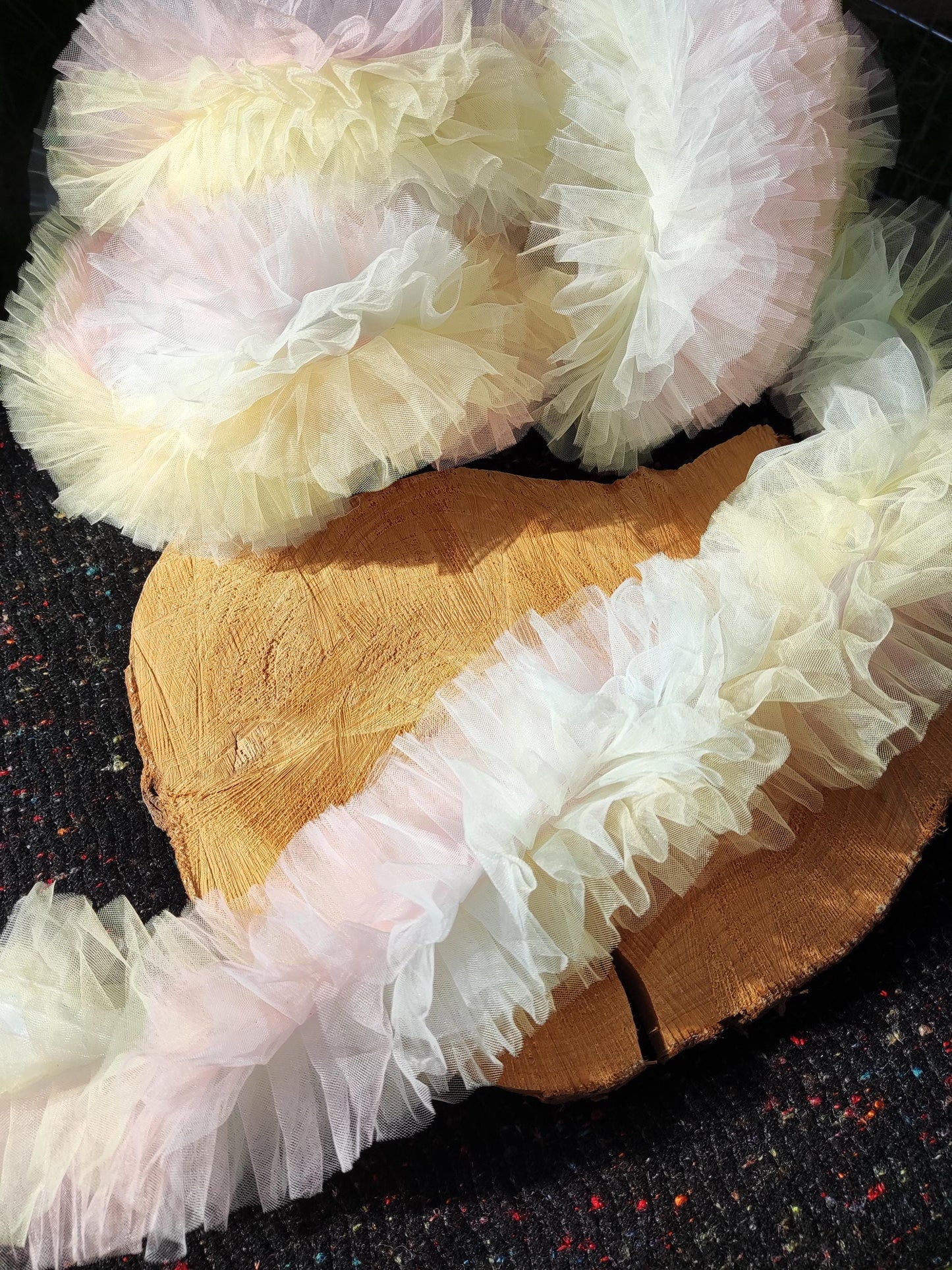 6 Layer Gathered Pastel Tulle Trim -Sold by the yard -For Tutu DIY, Party Decor, Costume making