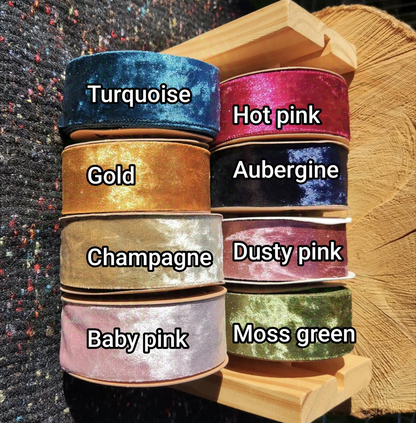 Velvet Ribbon 3.5cm width- Per yard - Hair band/Wedding Bouquet/Craft DIY/Wreath