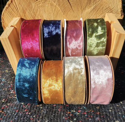 Velvet Ribbon 3.5cm width- Per yard - Hair band/Wedding Bouquet/Craft DIY/Wreath