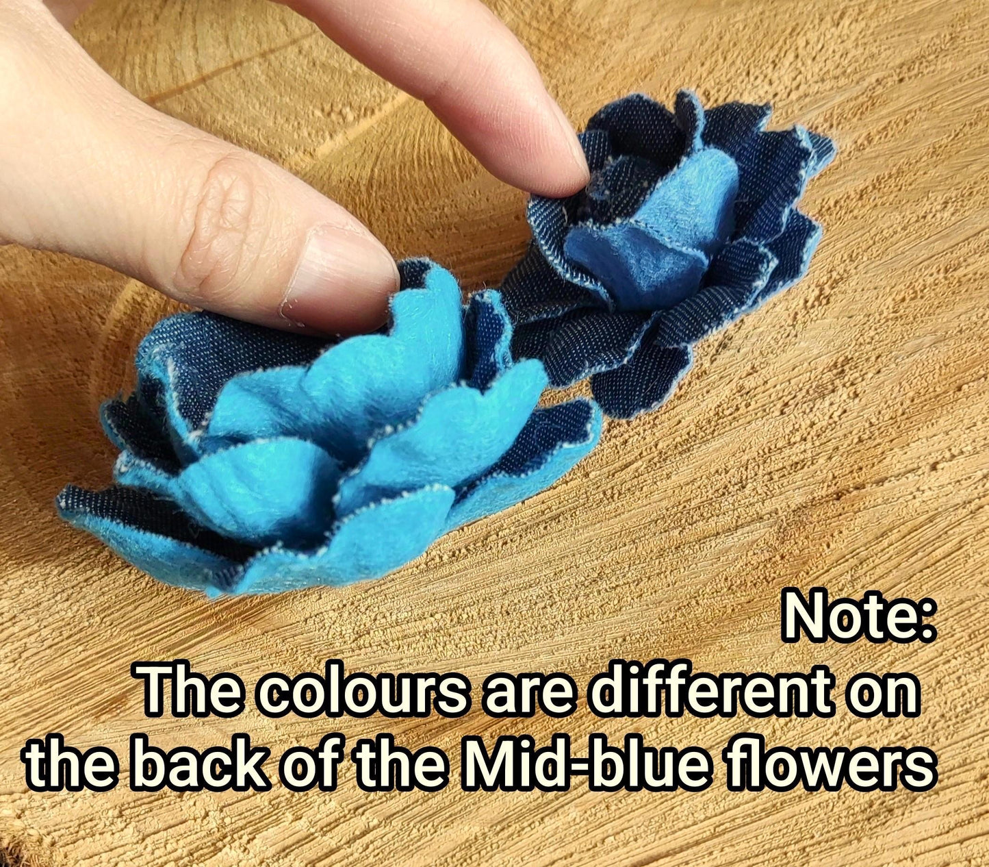 1pc Denim Rose Flower Sew On Embellishment- Blue Camellia Flower Applique- Bag making, Jeans Decoration, Hair accessories, Hat DIY