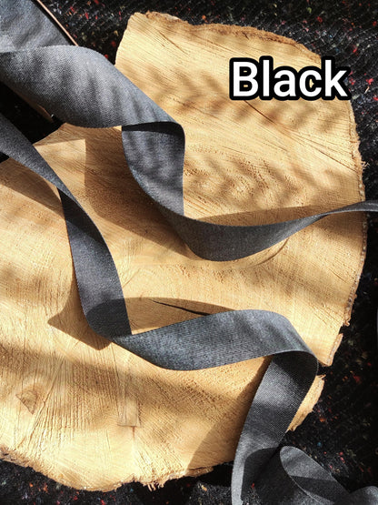 Straight Edge Plain Denim Ribbon Trim- 25mm or 40mm width in Blue or Black- Per yard - DIY Hats Bags, Gift Wrapping