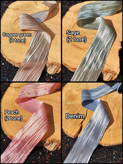 5cm width Textured Chiffon Ribbon with Shimmer- Per yard -Perfect for Wedding Bouquet, Florist Gift Wrap
