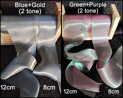 Extra Wide Sheer Organza Ribbon- Per yard - Iridescent Glossy Ribbon for Wedding Decor, Bridal bouquet, Florist, Baby Shower, Christening