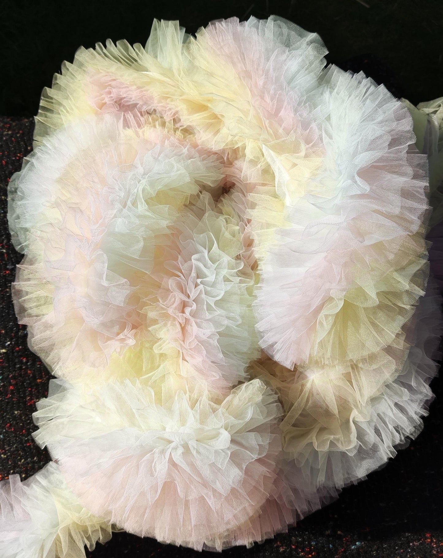 6 Layer Gathered Pastel Tulle Trim -Sold by the yard -For Tutu DIY, Party Decor, Costume making