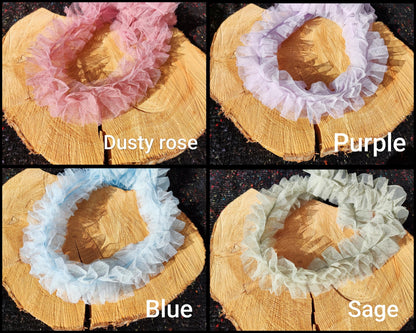 Gathered Tulle Ruffle Trim- 6cm width Pleated Round Border- Per yard- DIY Party Tutu Skirt, Dressmaking, Doll Clothes, Festival decor