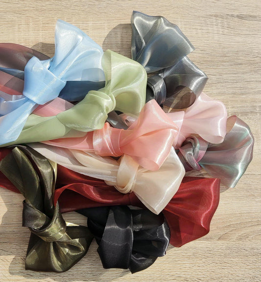 Extra Wide Sheer Organza Ribbon- Per yard - Iridescent Glossy Ribbon for Wedding Decor, Bridal bouquet, Florist, Baby Shower, Christening