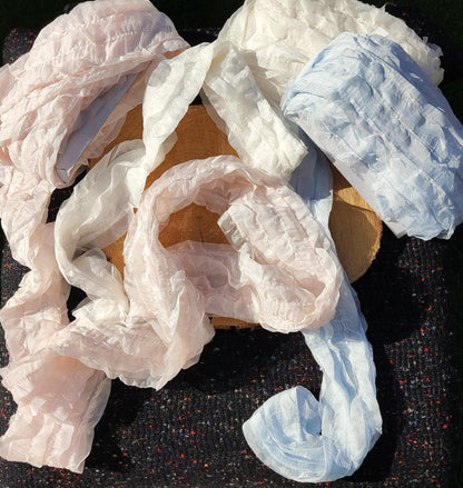 Unique Chiffon Tube Ruffle Trim with Hollow Middle -Per yard -Soft Lightweight Floaty Fabric Strip - Dressmaking Costume DIY