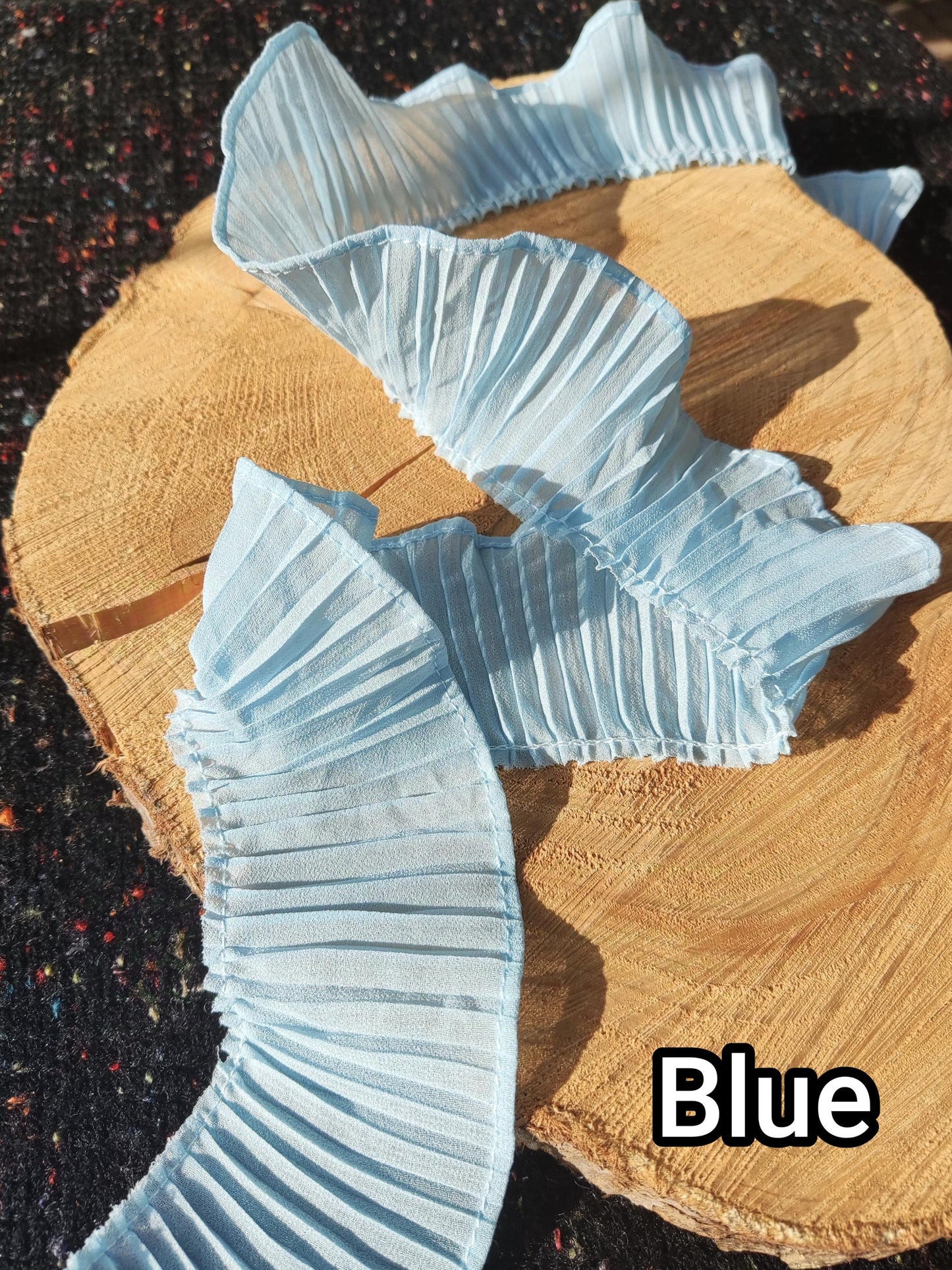 Pleated Soft Chiffon Ruffle Trim 5.5cm Wide - Per yard- DIY Clothes Sewing