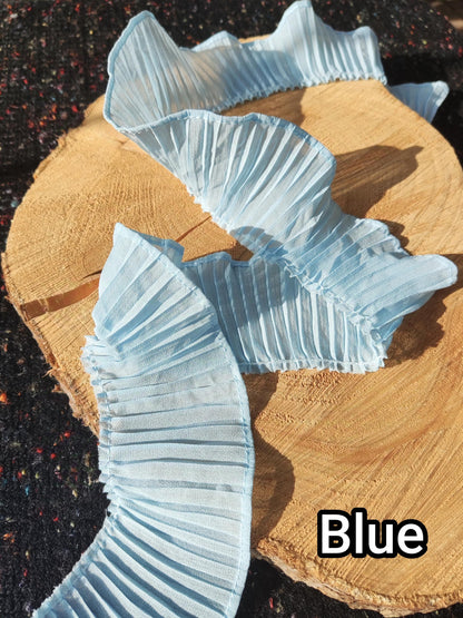 Pleated Soft Chiffon Ruffle Trim 5.5cm Wide - Per yard- DIY Clothes Sewing