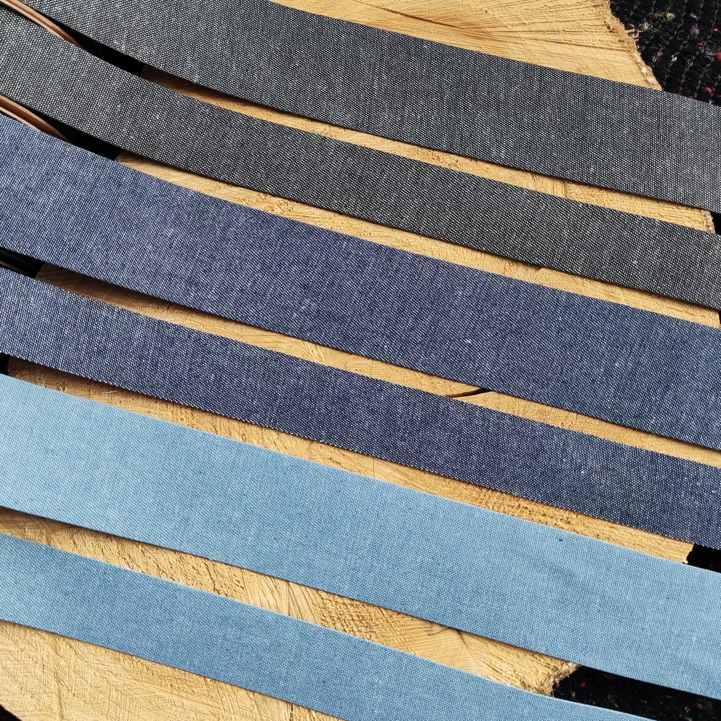 Straight Edge Plain Denim Ribbon Trim- 25mm or 40mm width in Blue or Black- Per yard - DIY Hats Bags, Gift Wrapping